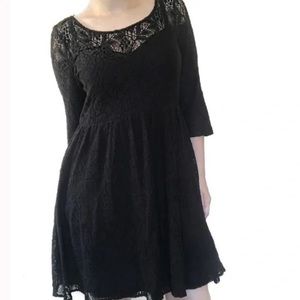 Free People black lace dress size Large